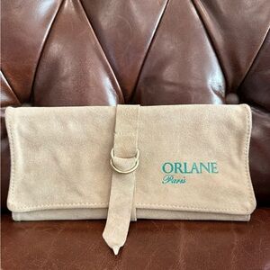 Orlane Paris Soft Beige Suede Clutch